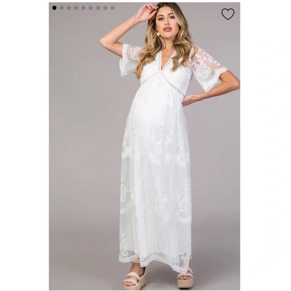 Pinkblush | Dresses | White Lace Mesh Overlay Maternity Maxi Dress | Poshmark Pinkblush | Dresses | White Lace Mesh Overlay Maternity Maxi Dress | Poshmark
